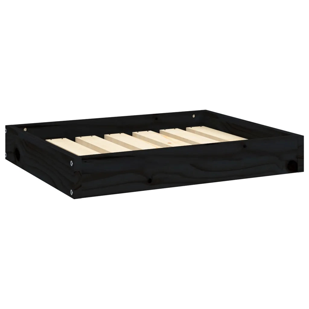 Cuccia per Cani Nera 61,5x49x9 cm in Legno Massello di Pino 820855