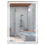 Specchio da bagno LED 70x50 cm in vetro argentato， touch， antiappannamento