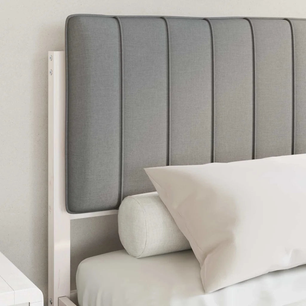 Letto con Testiera Rivestita Grigio chiaro 140 x 200 cm 878048