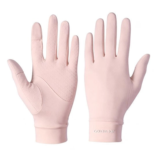Guanti per donne con protezione solare - lunghezza 21 cm - manica 17 cm - larghezza palmo 8,5 cm - guanti sottili auto e bicicletta - guanti outdoor antiscivolo in silicone - guanti anti-UV respiranti - guanti touchscreen senza dita