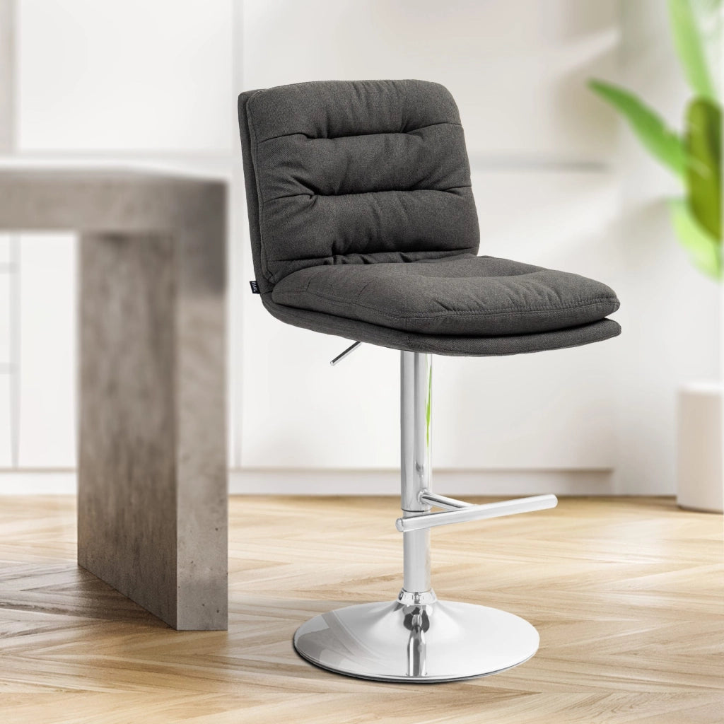 2er Set Barhocker Damar Stoff chrom