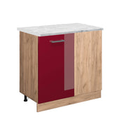 Vicco Mobile ad angolo cucina Rosso lucido 86 cm PL Marmo