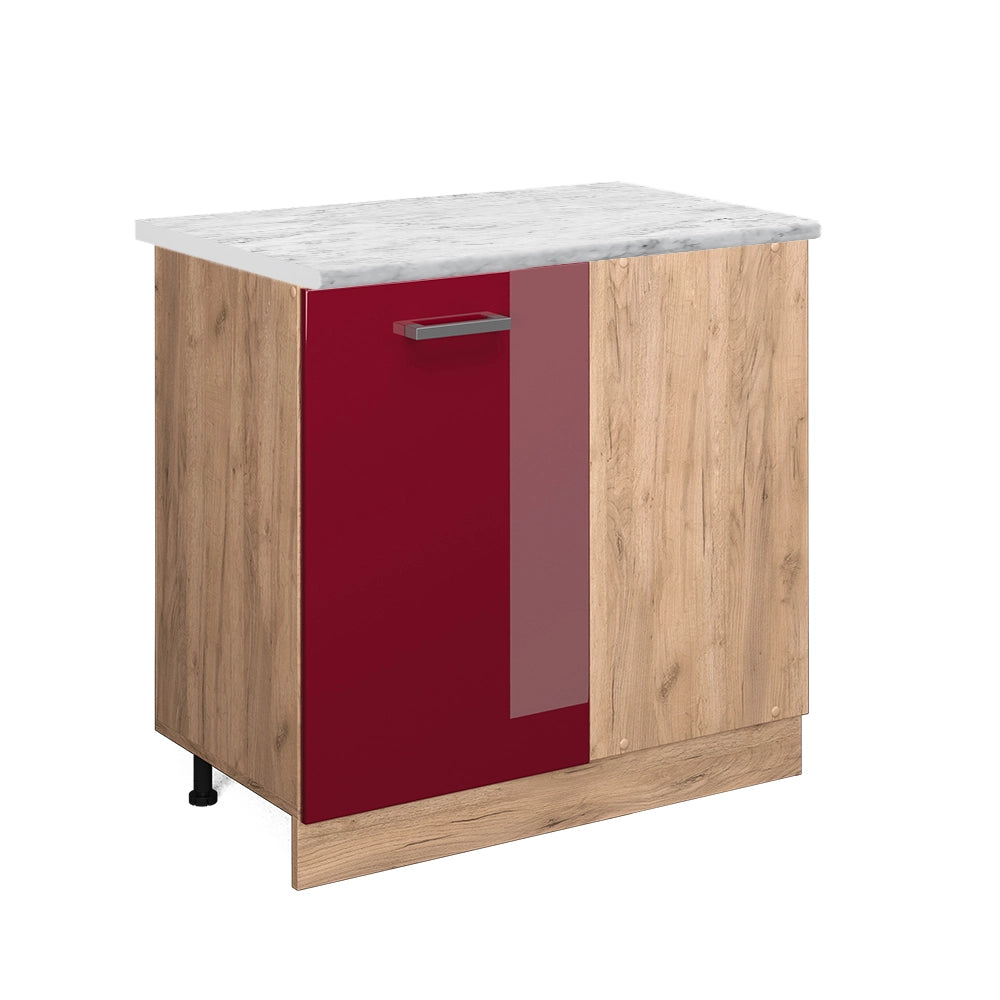 Vicco Mobile ad angolo cucina Rosso lucido 86 cm PL Marmo