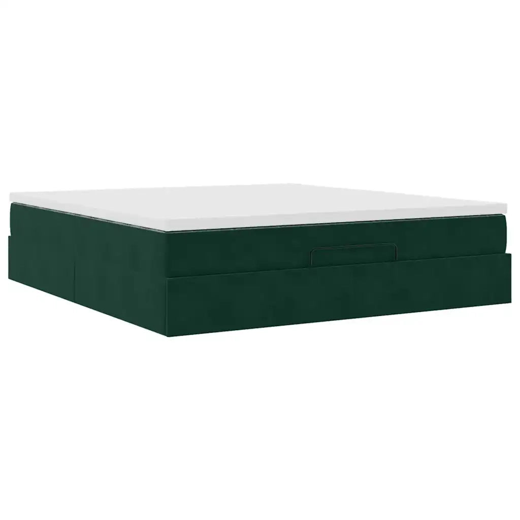 Struttura Letto Pouf con Materasso 160x200 cm in Velluto