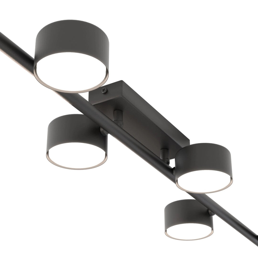 Plafoniera loft nera barra-stick BET 6 luci GX53 Emibig