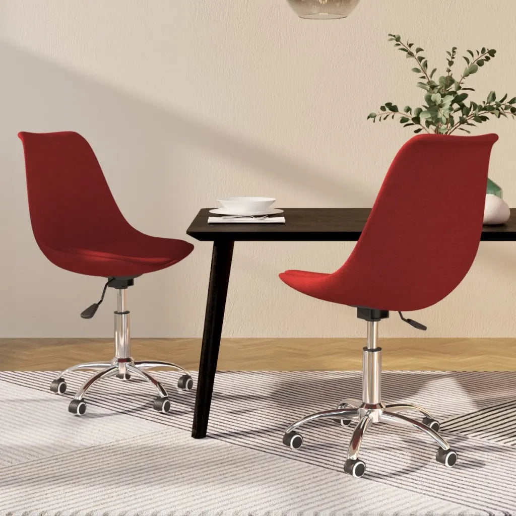 Sedie da Pranzo Girevoli 2 pz Rosso Vino in Tessuto cod mxl 28858