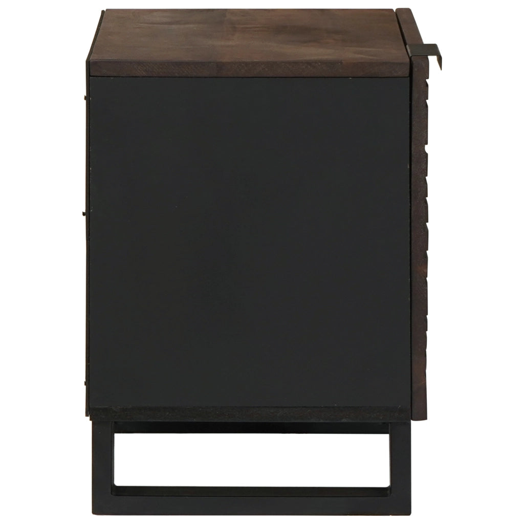 Comodino 40x33.5x46 cm in legno massello di mango