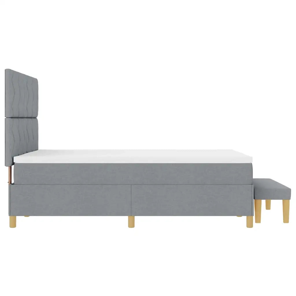 Letto a molle con materasso Grigio chiaro 140 x 200 cm Tessuto 3344380