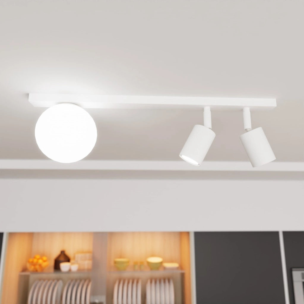 Faretto da soffitto Baster in acciaio bianco opaco