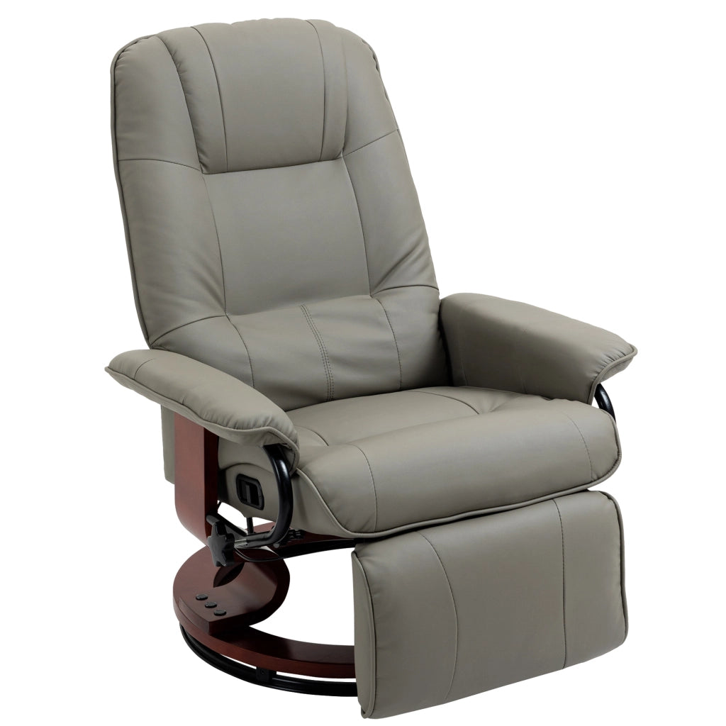 POLTRONA RELAX Reclinabile 145° 78x87x100 cm Grigio in similpelle e schiuma