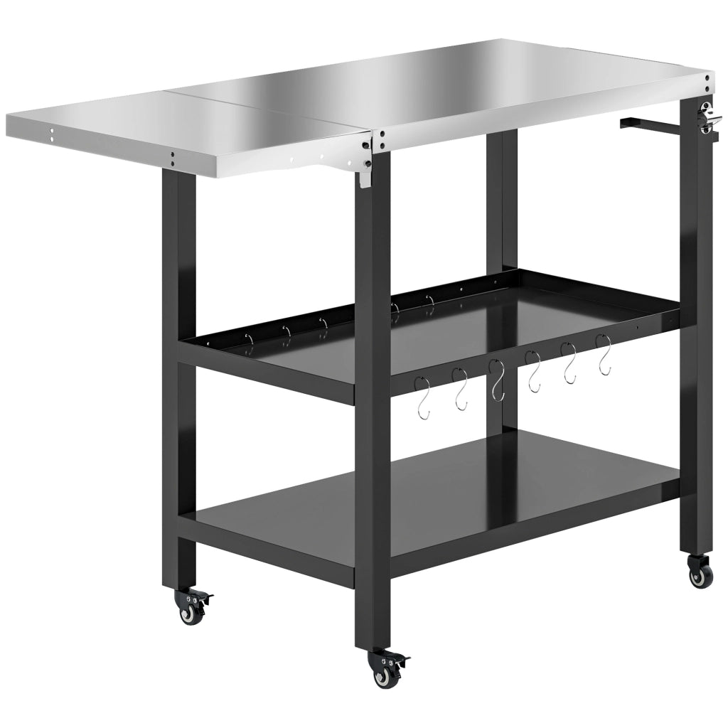 Carrello da Giardino con Piano e Ripiani ¨C zephmum ¨C 116x50x86 cm Nero