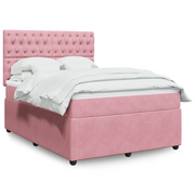 Giroletto a Molle con Materasso Rosa 140x190 cm in Velluto 3292345