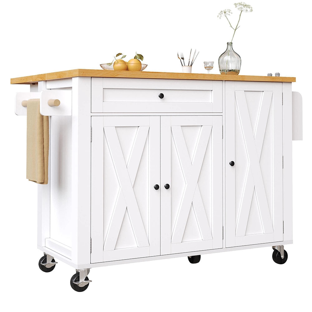 Isola cucina scorrevole - Xylo - 99x70x90cm 3 ante 1 cassetto