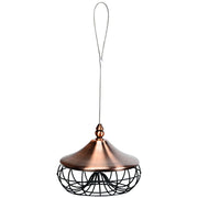 Mangiatoia per uccelli sospesa 17 x 17 x 14 cm pratica e decorativa stile moderno ferro grigio 20_0019605