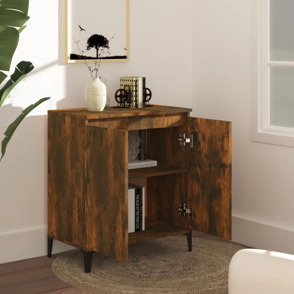 Credenza Rovere Fumo 60x35x70 cm in Legno Multistrato 815159