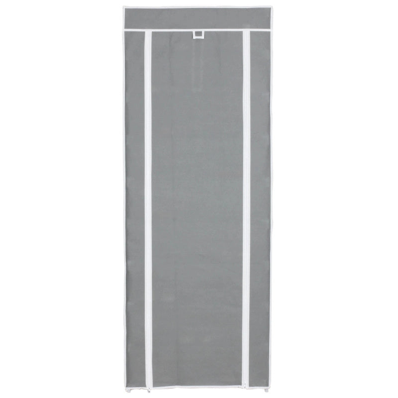 Set di 4 Scarpiere Armadio In Tnt 9 Ripiani Con Struttura Metallo 61x30x160cm Grigio