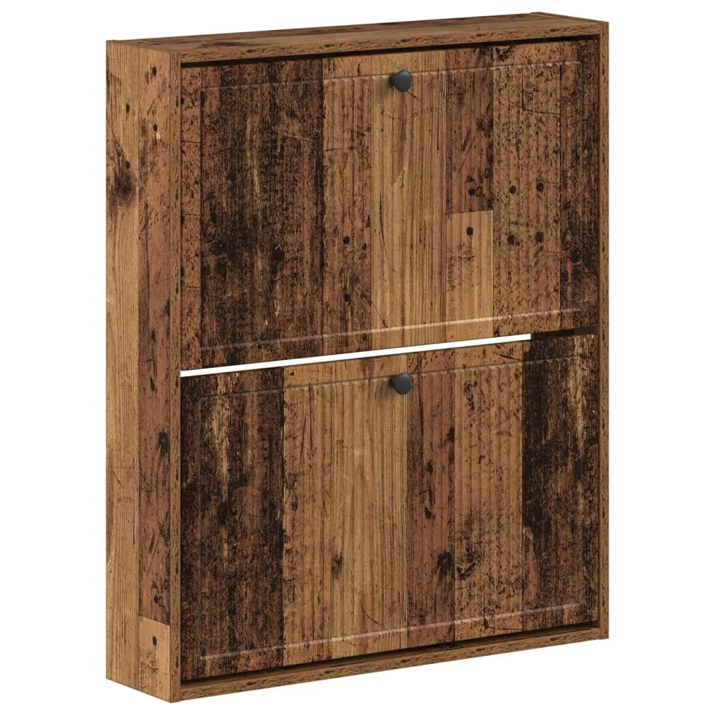 Mobiletto per Scarpe da Muro EDE 71 x 17 x 86 cm Legno antico 895983