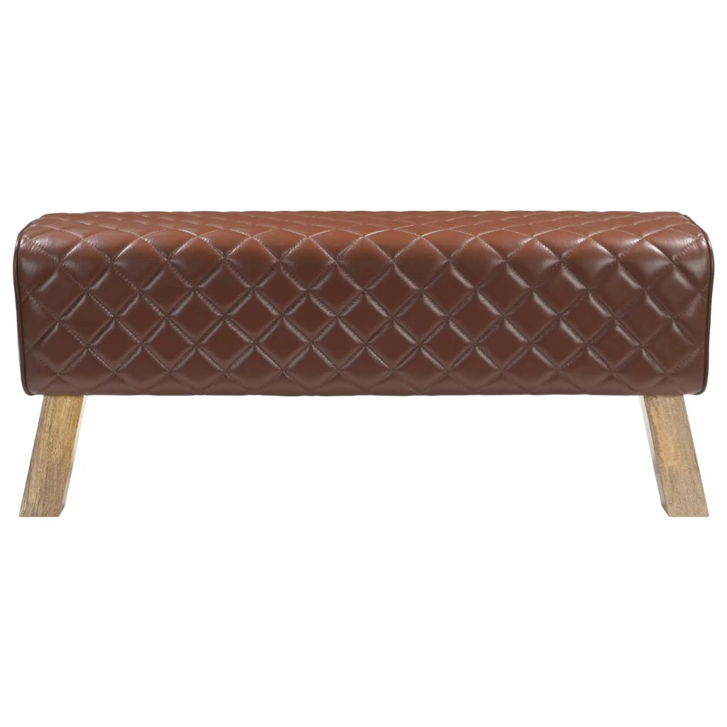 panchina 110 x 30 x 45 cm Pelle Vera Marrone diamante 42042113
