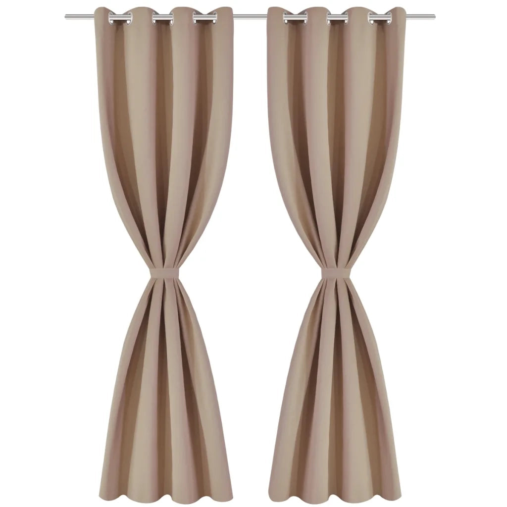 2 Pz Tende Oscuranti con Occhielli in Metallo 135x175 cm Crema cod mxl 64681