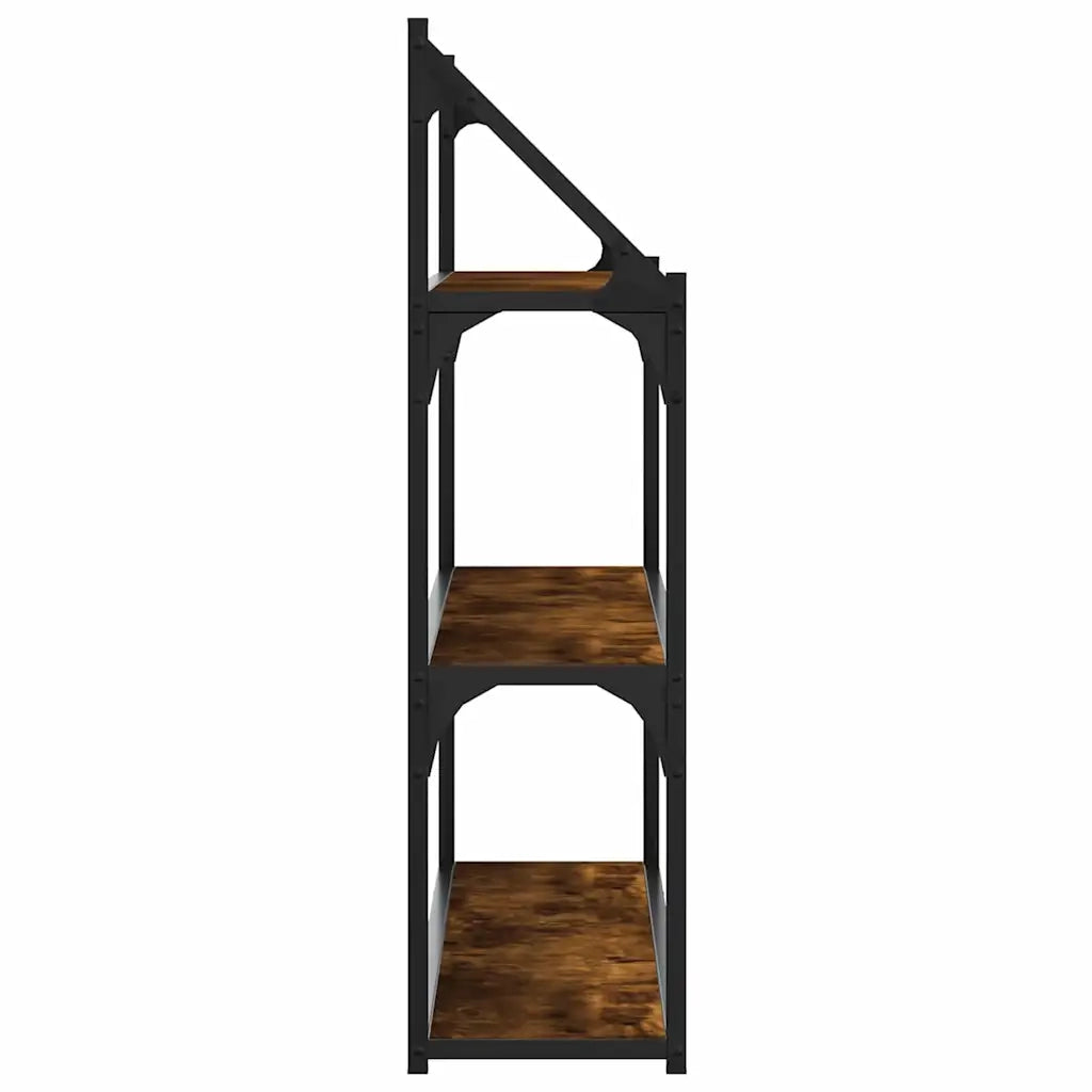 Scaffale Parete 3 Ripiani Rovere Fumo 80x21x78,5 cm Multistrato 835456