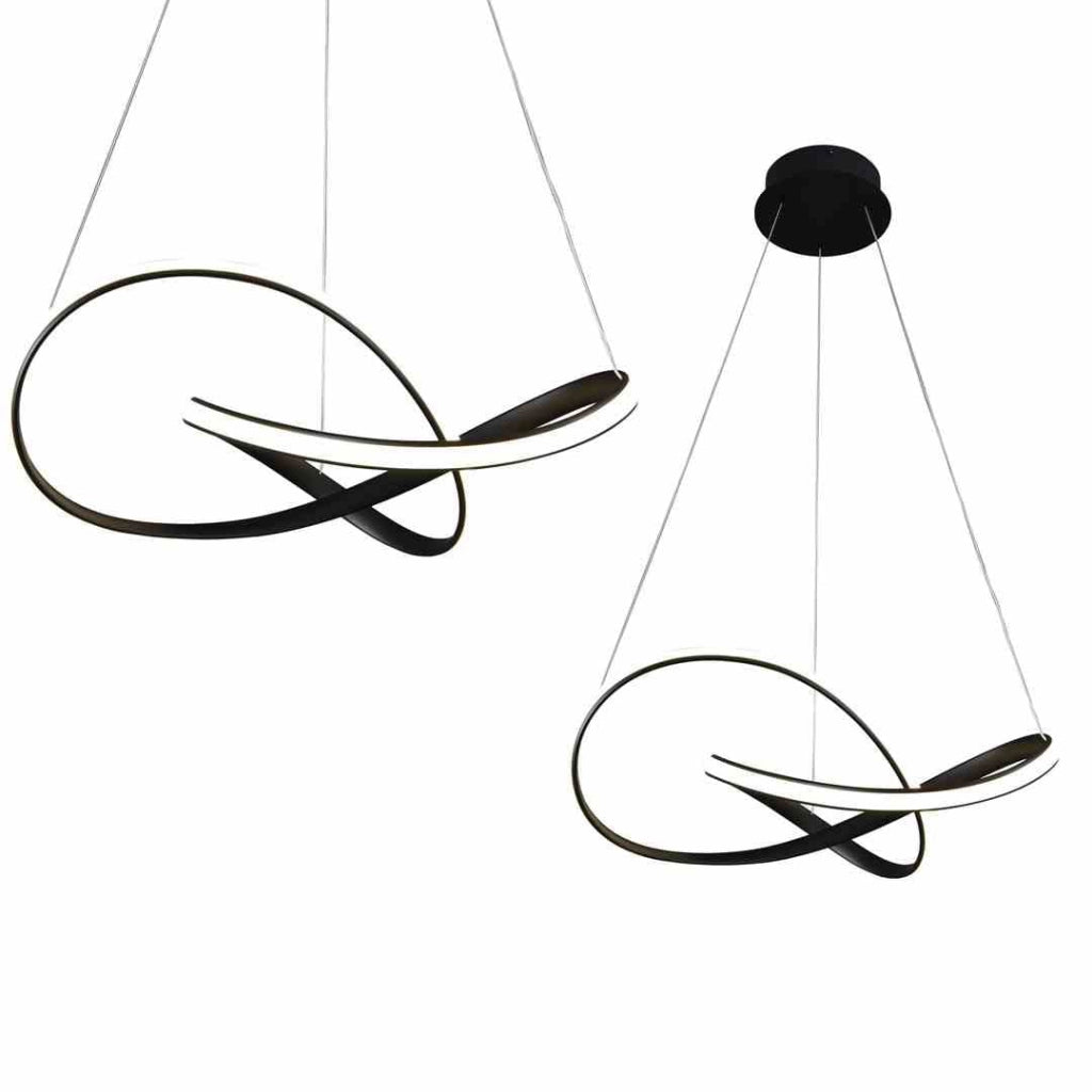 Lampadario sospeso LED Milagro Cappio Ø60 nero 36W 4000K
