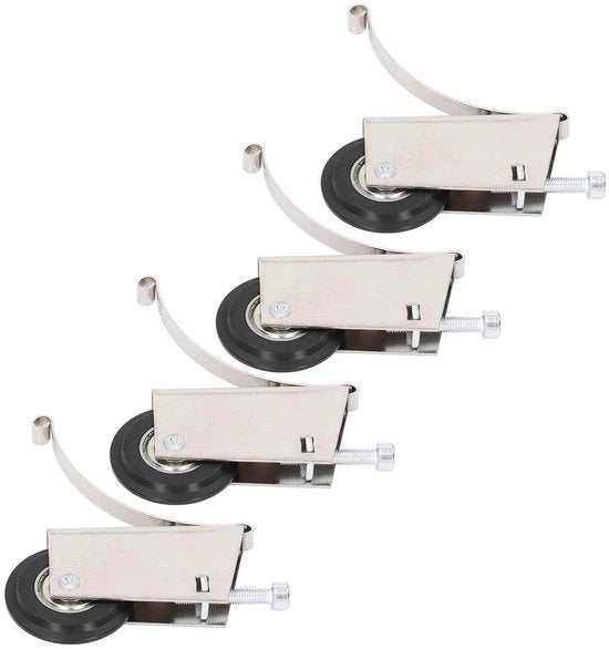Accessori per porta scorrevole in acciaio inossidabile 4 pezzi - Set per abbinare armadi e porte di cucina con rulli 40 mm - Sostituzione silenziosa
