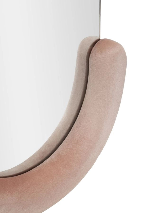 Specchio da muro cornice in velluto rosa 60x7x160cm CHANTAL