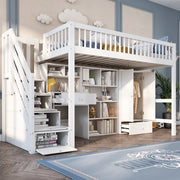 Letto multifunzionale per bambini 90x200 cm bianco