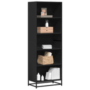 Libreria-Scaffale per Libri-Mobile di Stoccaggio Nera 60x35x170,5 cm in Truciolato