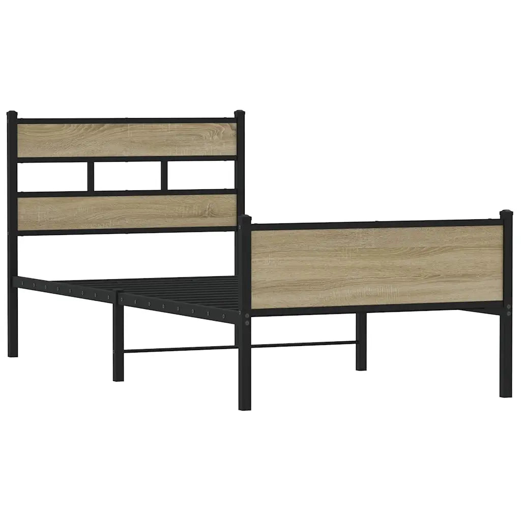 vidaXL Giroletto senza Materasso Rovere Sonoma 90x200 cm in Truciolato