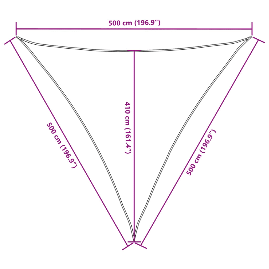 Vela Ombreggiante-Parasole a vela Oxford Triangolare 5x5x5 m Beige