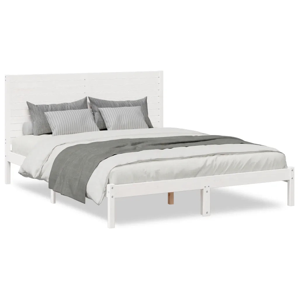 Giroletto Extra Lungo senza Materasso-Struttura Letto Bianco 140x210cm Massello 868063