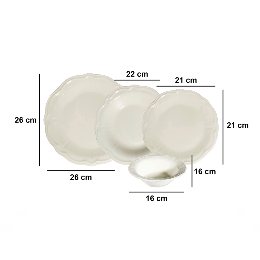 Nomeva, Servizio Piatti set da 24, Bianco