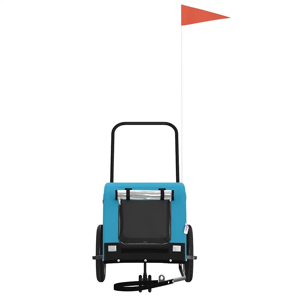Rimorchio da Bici per Animali Blu e Nero Oxford e Ferro CFW7674728