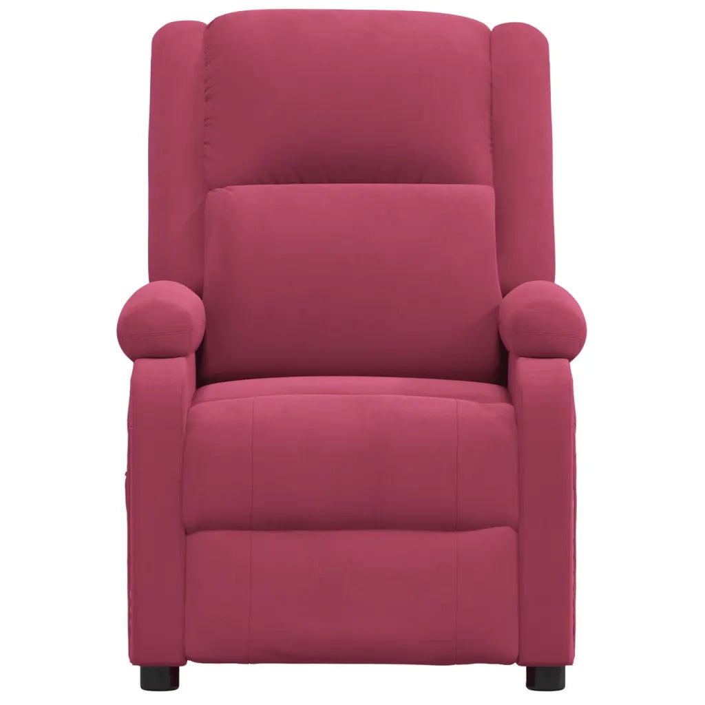 Poltrona Elettrica Reclinabile Rosso Vino in Tessuto 3098398