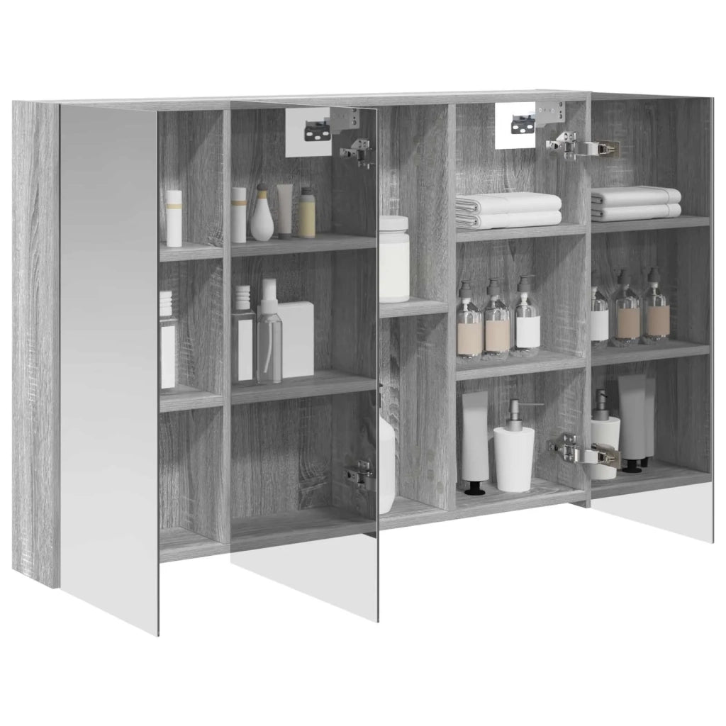 Mobiletto per specchio da bagno con lo scaffale Grigio Sonoma 889124