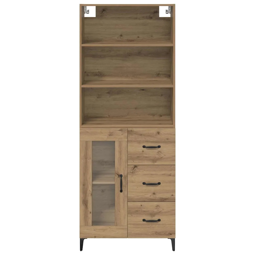 Credenza | Madia | Buffet da pranzo | Armadio da pranzo con cassetto Rovere artigianale 69,5 x 34 x 180 cm