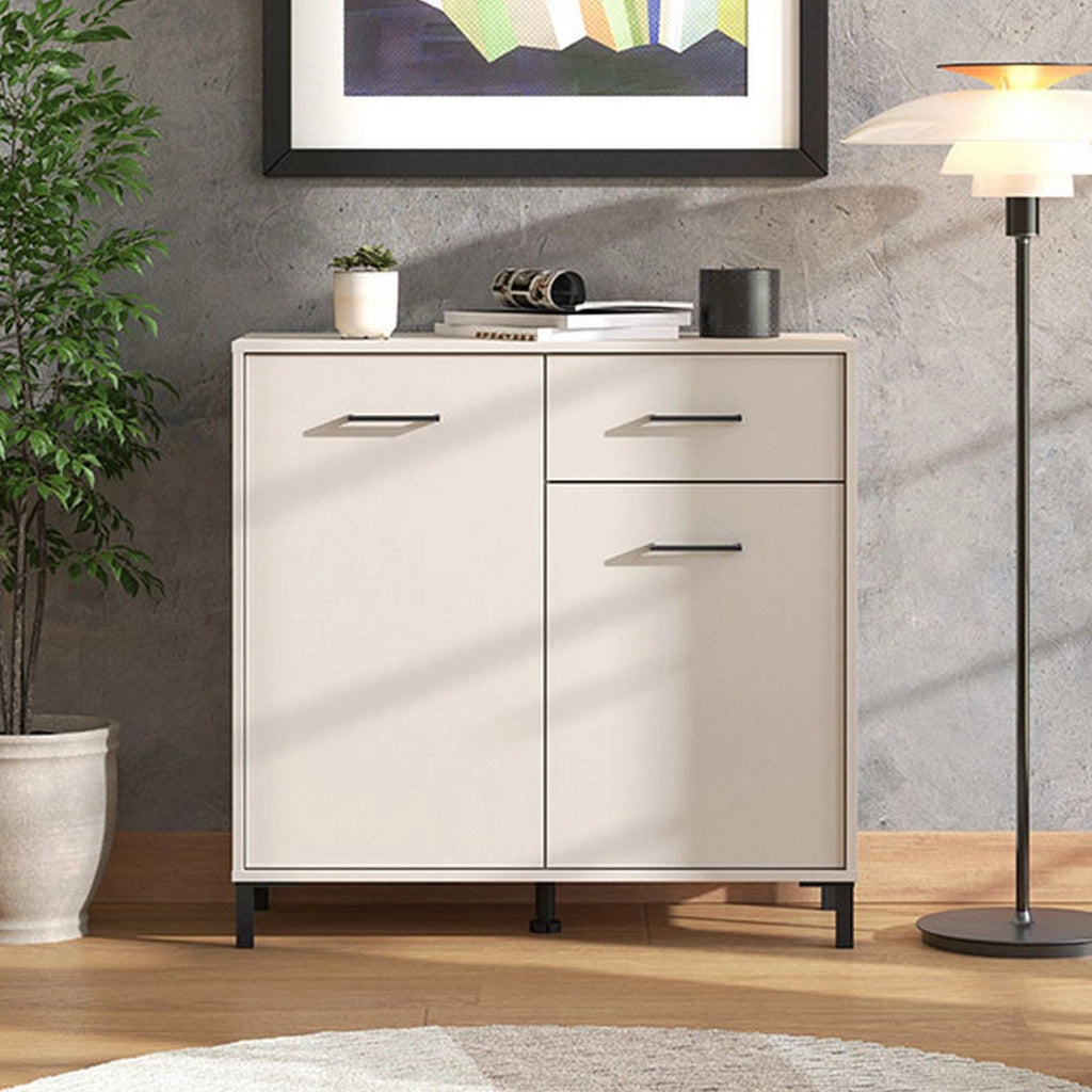 Madia Laerruu, Credenza un Cassetto, 93x40x90h cm Bianco Crema