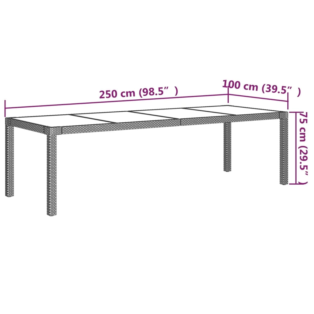 Set Mobili da Pranzo Giardino 11 pz e Cuscini Polyrattan Beige 3094908