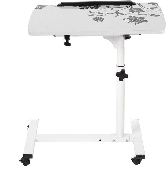 Tavolo da Laptop Regolabile in Altezza - Tavolo Accessorio - Tavolo da Soggiorno - Tavolo da Visita - Sedia da Laptop - Tavolo in MDF di Alta Qualità con Ruote