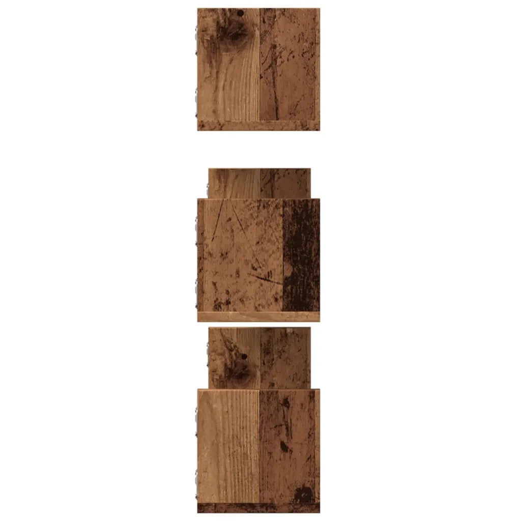 Mensole a Parete 3pz Legno Antico 80x18x18 cm in Truciolato 853297