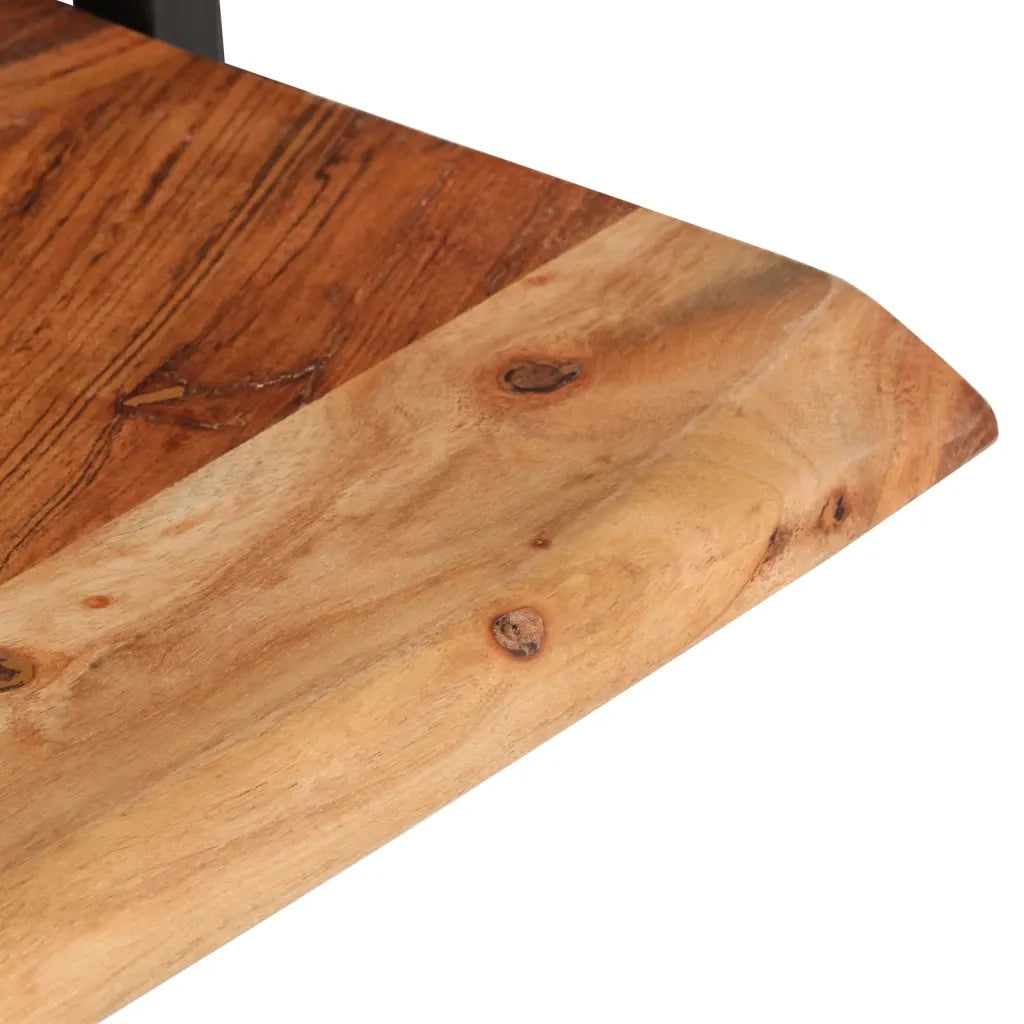 2 pz Mensole Parete | Mensola sospesa 60x25x35 cm Legno Massello Acacia e Acciaio