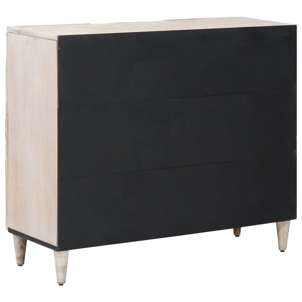 Credenza | Madia | Buffet da pranzo | Armadio da pranzo Bianco 90 x 33,5 x 75 cm Legno di mango massello
