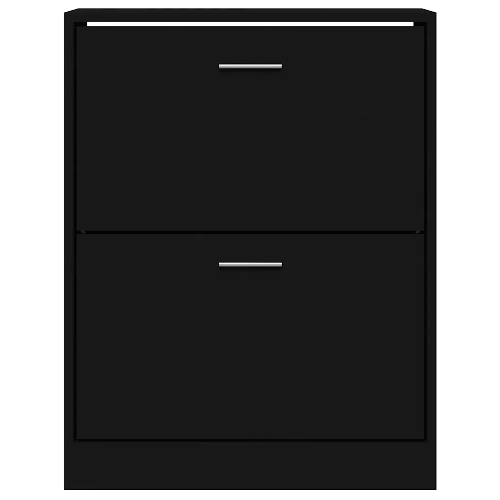 Scarpiera Nera 63x24x81 cm in Legno Multistrato 342558