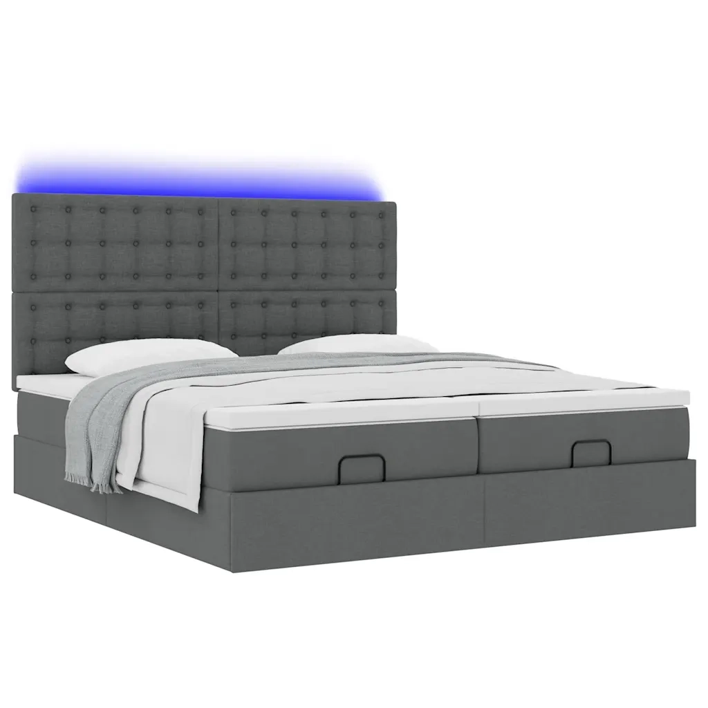 vidaXL Struttura Letto Pouf con Materassi 180x200 cm in Tessuto