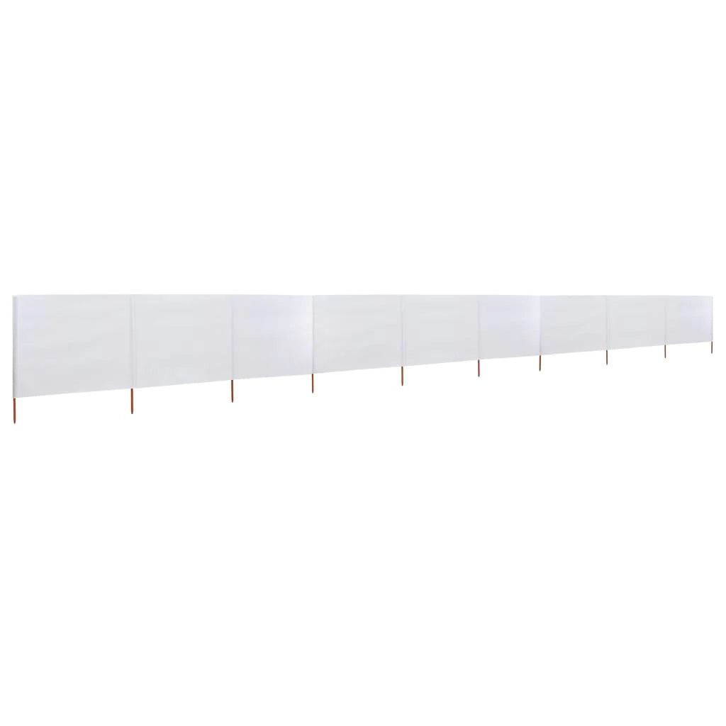 Paravento in tessuto a 9 pannelli 1200 x 80 cm bianco sabbia 02_0008867