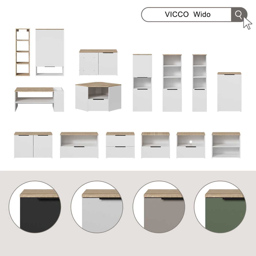 Vicco Parete attrezzata soggiorno Grigio 3 parti