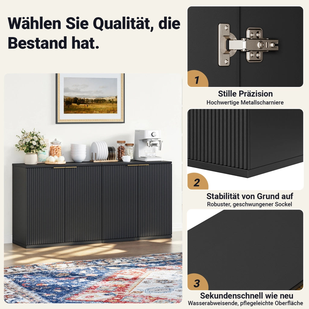 SIDEBOARD a 2 ante 80x40x80 cm in MDF nero