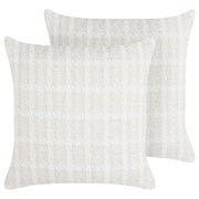Set di 2 cuscini sparsi in tessuto beige 45 x 45 cm con motivo a scacchiera Rivestimento in stile tessile