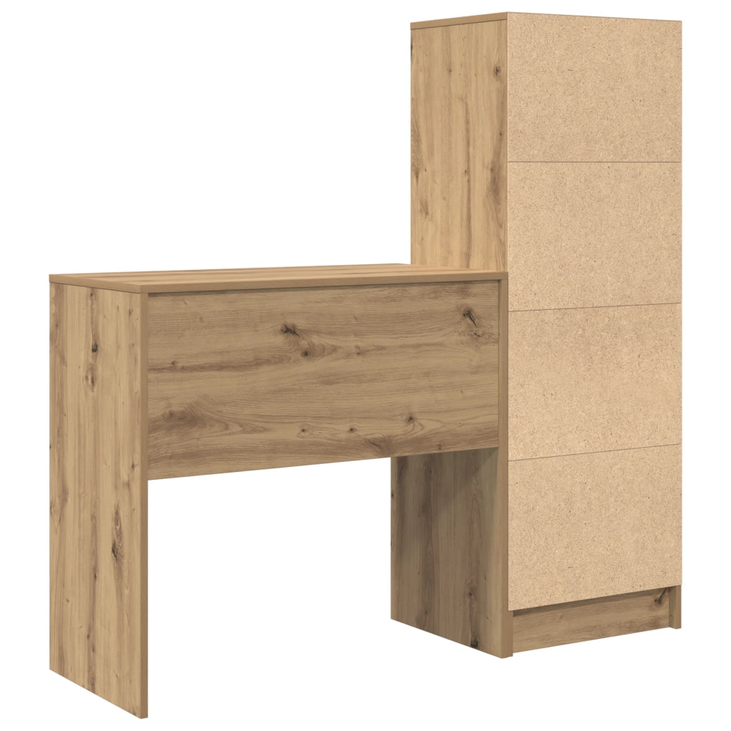 Scrivania con spazio di archiviazione Rovere artigianale Legno ingegnerizzato